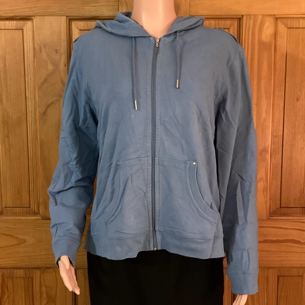 NWOT Preswick & Moore Sport Vintage 90s Jacket Hooded Zip Up Blue Size XL